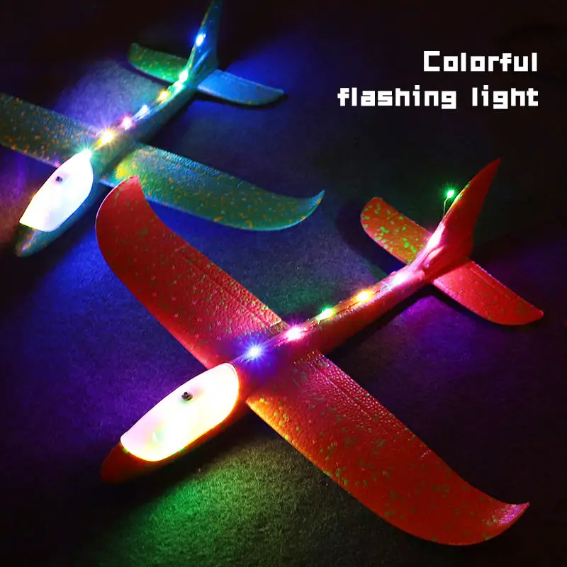 Longxi EPP glider toys foam airplane model toys glider plane foam flying model LED aircraft