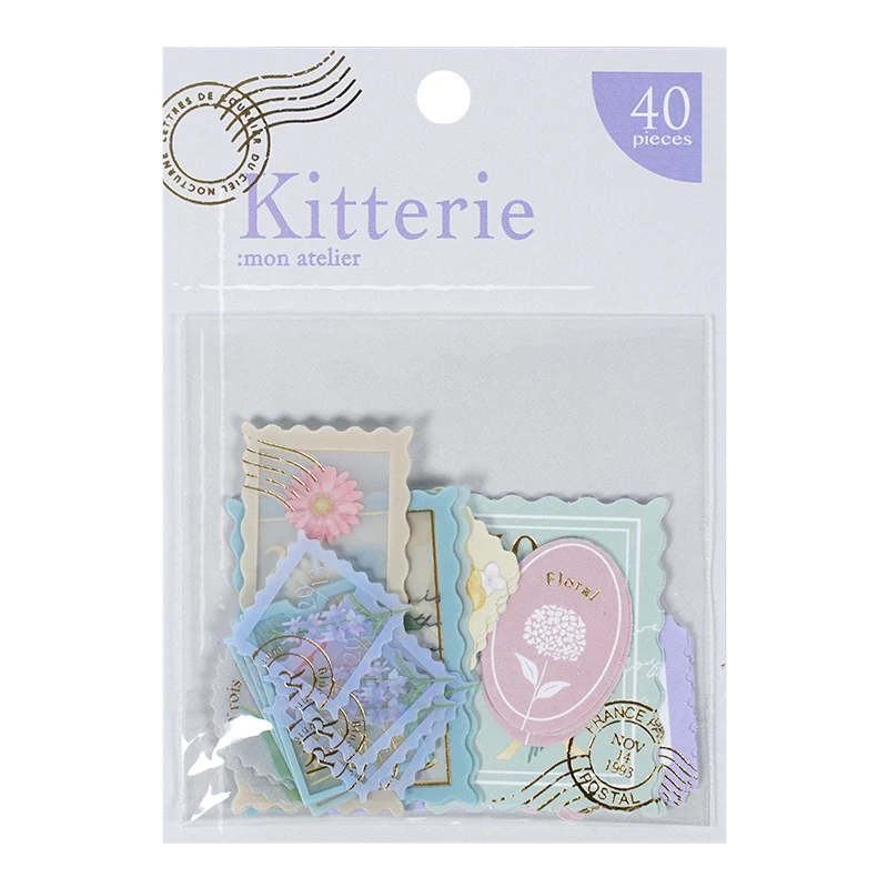 SHANLE Wholesale Stamp Style Scrapbook Sticker Pack Girl Coffee Flower Seaside StarrySky Paper Pvc Clear Flat Decoration Sticker