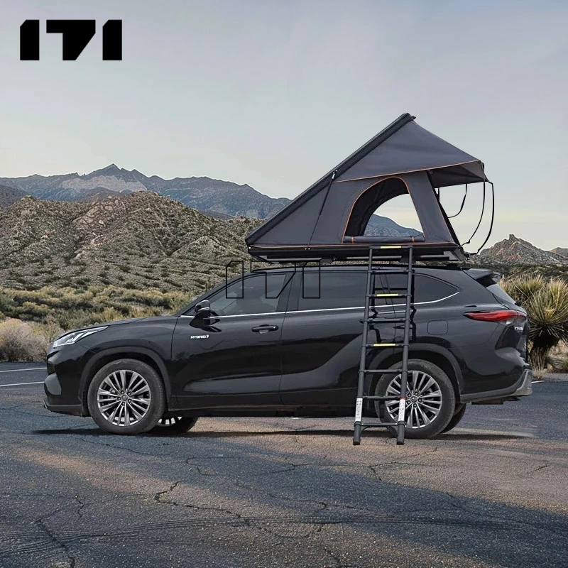 Aluminium hardshell rooftop tent not affecting the use of roof cargo box panels safe and reliable pop up
