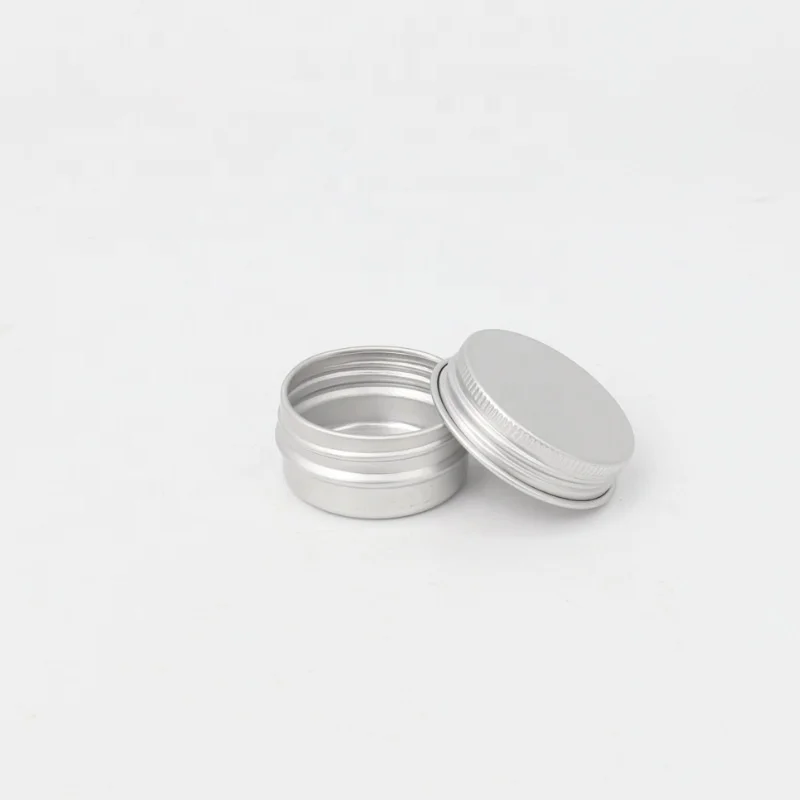 LZ Pack Hot Sale Round 15ml 15g 0.5oz Silver Aluminum Tin Jar DIY Screw Top Custom Logo Lip Balm Storage Container