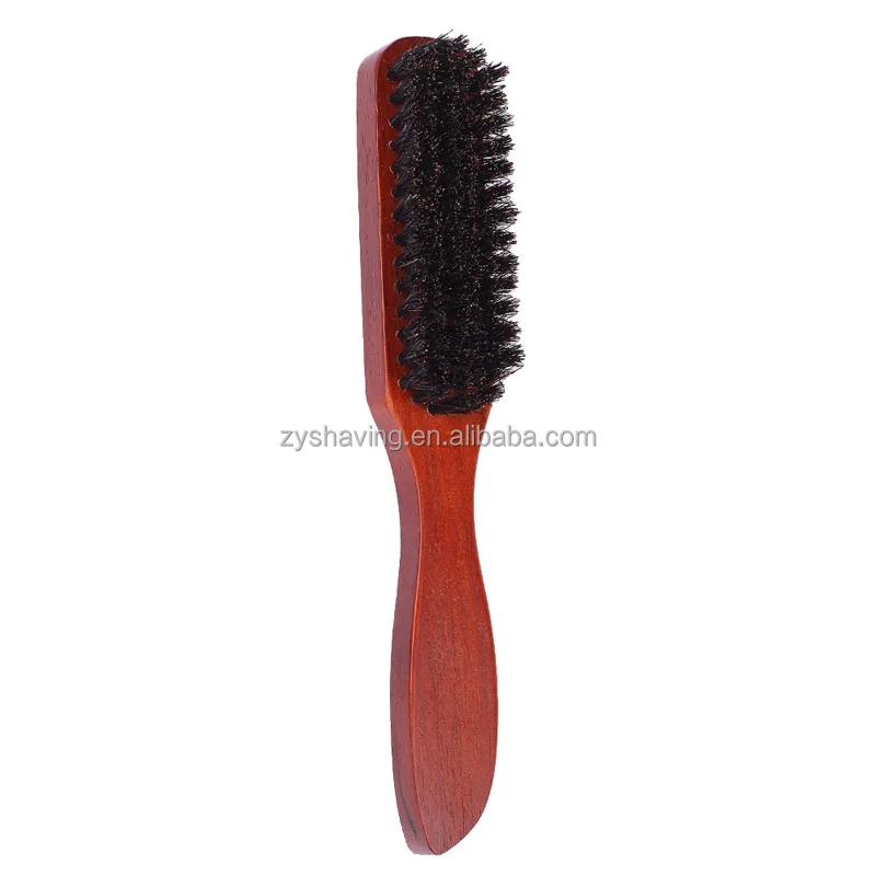Friendly Natural Beech Wild Boar Bristle Beard Styling Brush for Beard Care