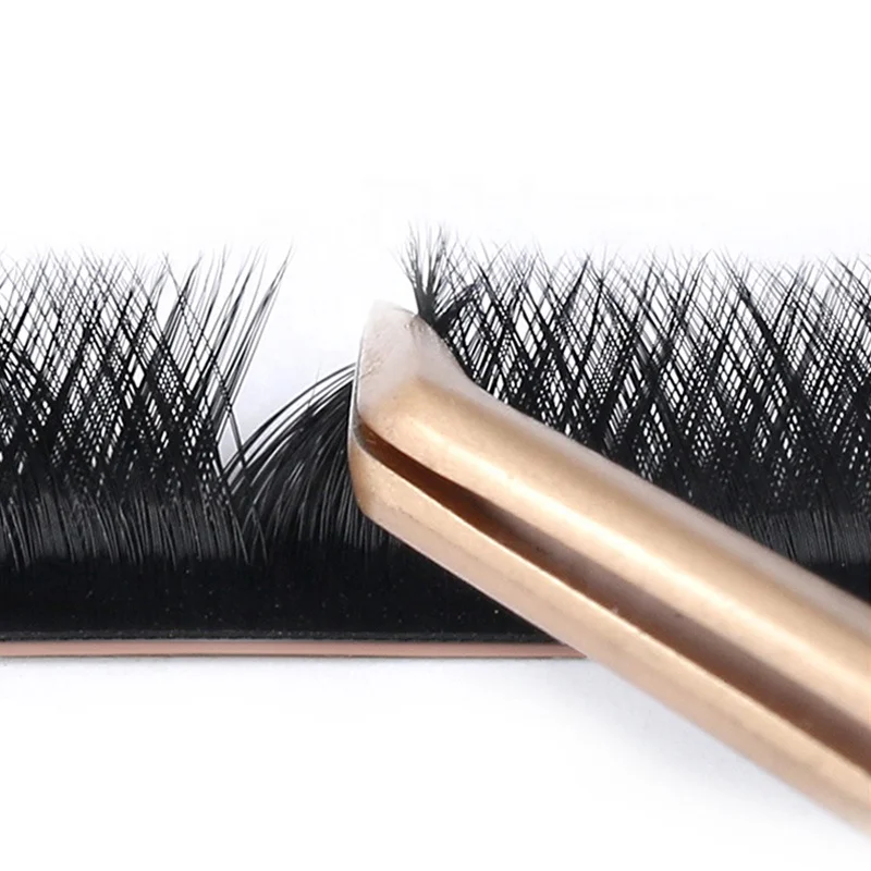 Bulk Russian Volume Eyelash Extension Vendor Individual Premade V Shape Easy Fan Lashes C Curl