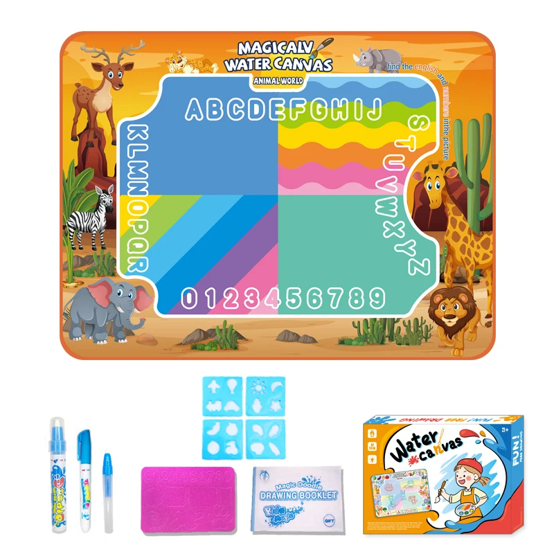 80*60CM baby Educational Toys Doodle water Drawing Mat Water Canvas Aqua Painting Cloth For kid Christmas Gift