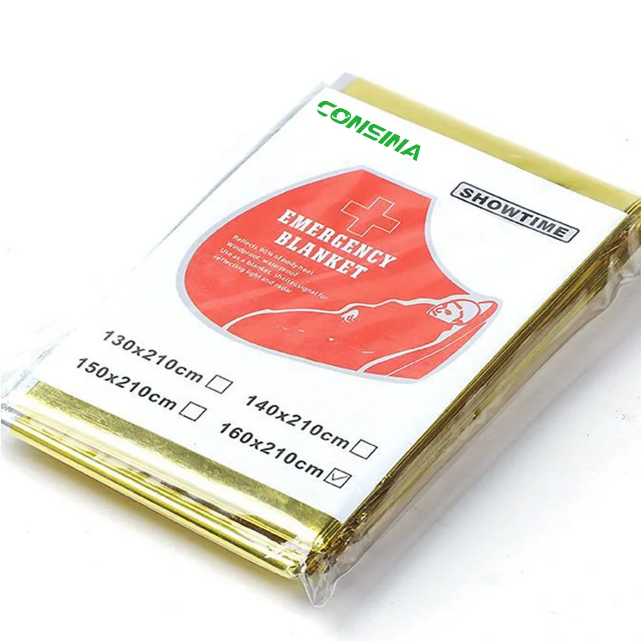 First Aid Rescue Promotion Outdoor Emergency Blanket Survival Wholesale Longer Emergency Fire Blankets Gold Foil Thermal Blanket