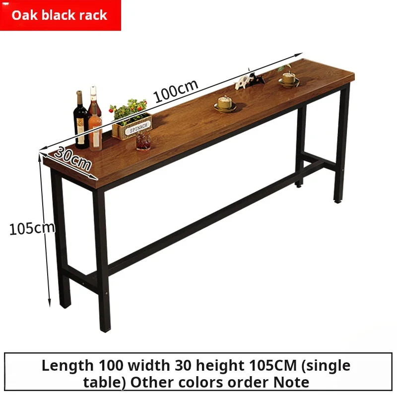 Milk tea store bar against the wall high narrow table long table and chair set