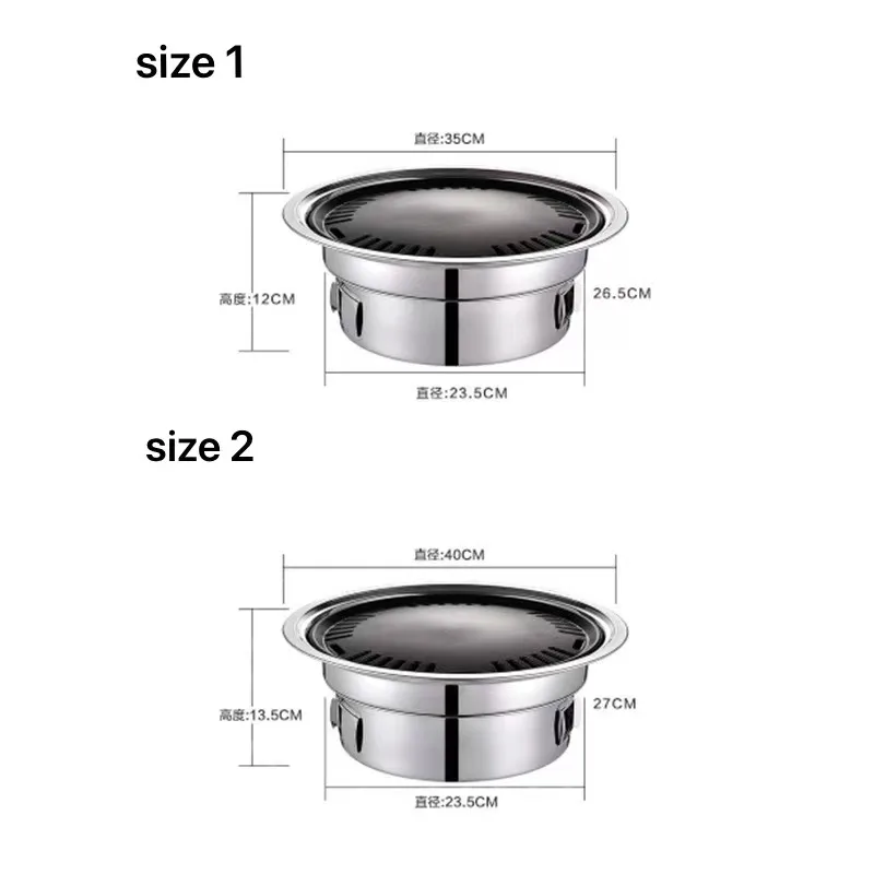 MJ Korean Charcoal Barbecue Grill Stainless Steel Non-stick Bbq Tray Griller Portable Charcoal Stove For Outdoor Camping
