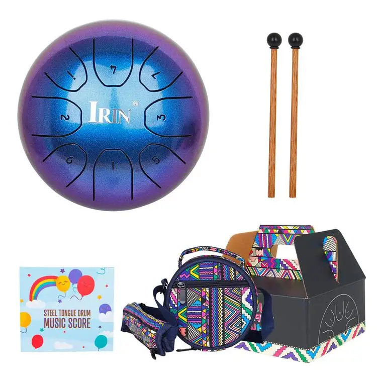 
5.5 Inch Tongue Drum Steel with Drumsticks Percussion Instruments Ethereal drum tone percussion tambourine 