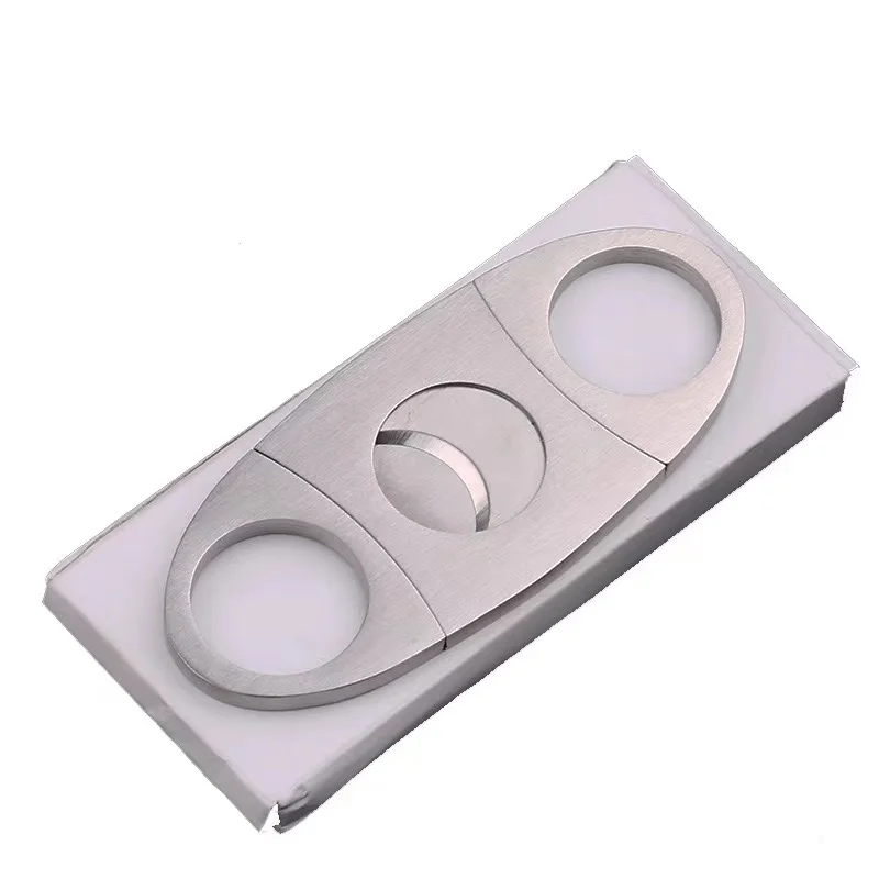 
Smoking Accessories 90mm Stainless Steel Cigar Cutter bag Knife Portable opp Small Double Blades Cigarettes Scissors Metal Cut C 