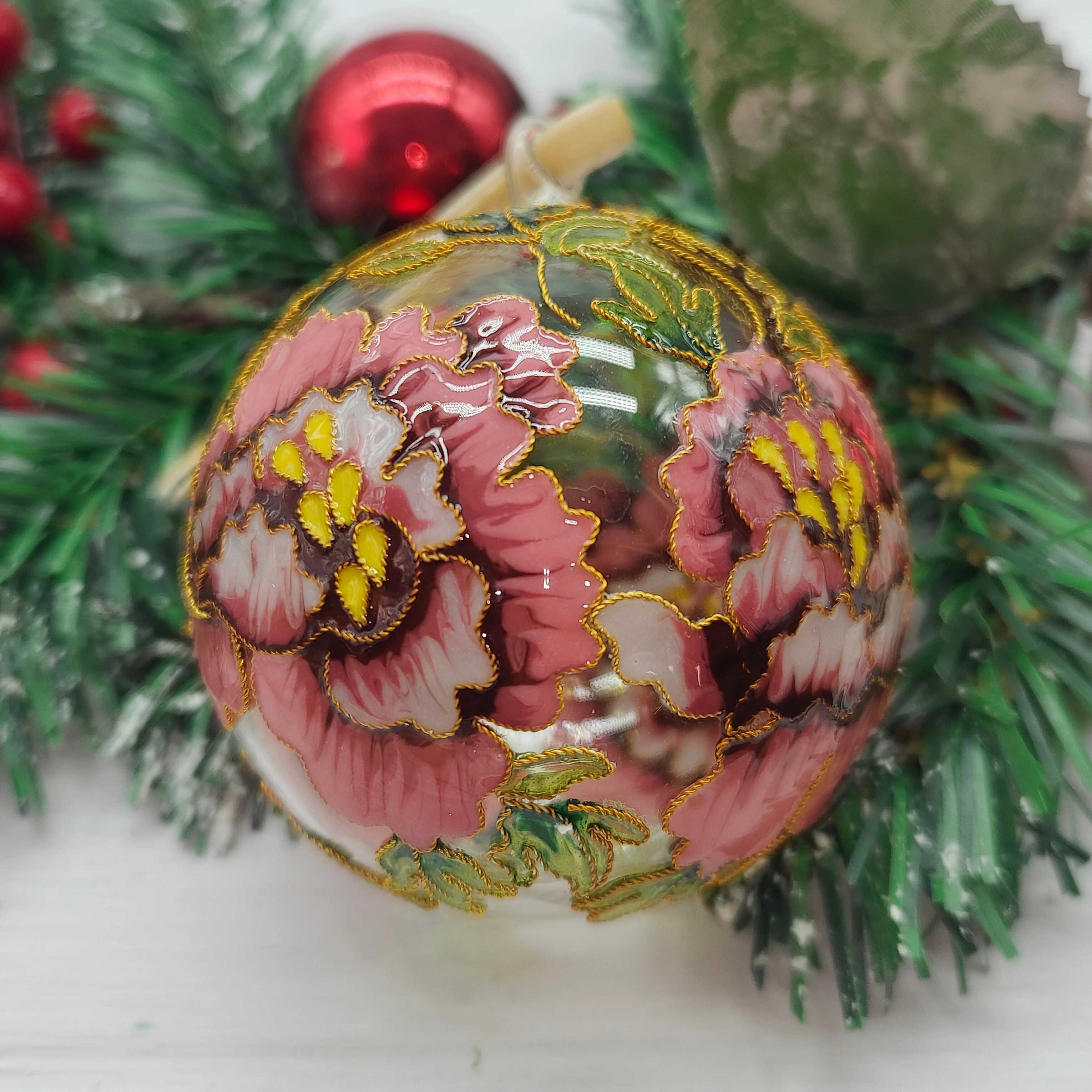 Factory handmade custom high-grade cloisonne enamel glass cloisonne ornaments for gift decoration to VIP customers