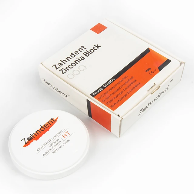 Zahndent 98 95 92mm zirconia block HT zirconia disc cad cam dental lab ceramic disc