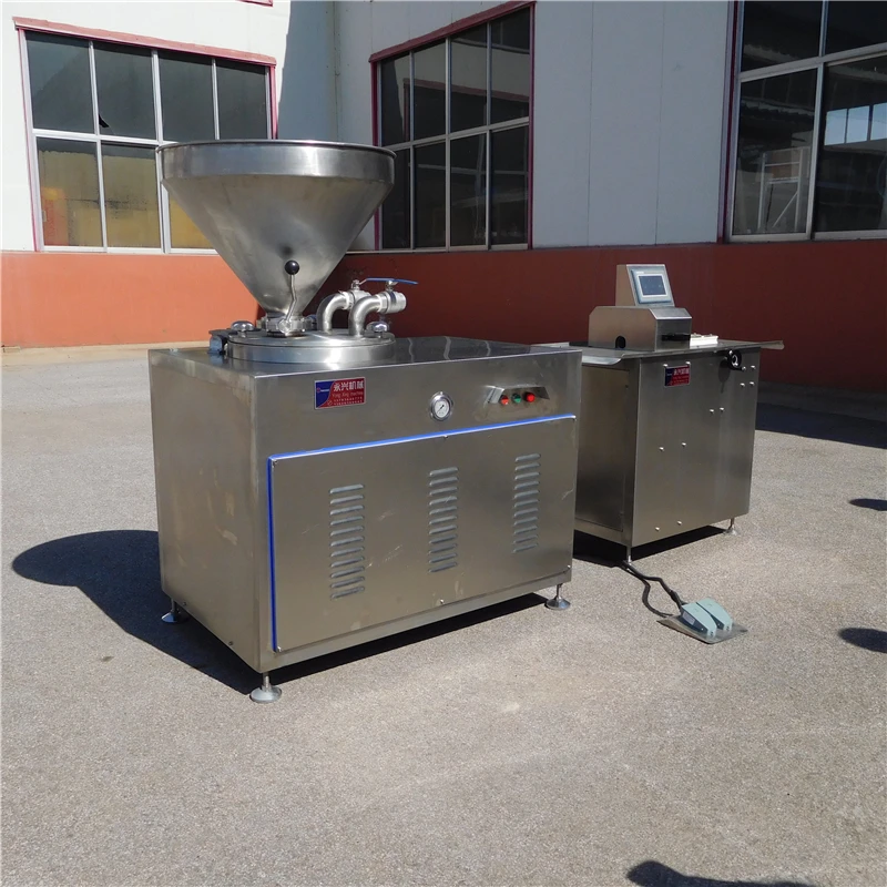 Low Energy High Speed 304 Stainless Steel Vacuum Linker Meat Filler Hydraulic Sausage Stuffer Hot Dog Ham Sausages