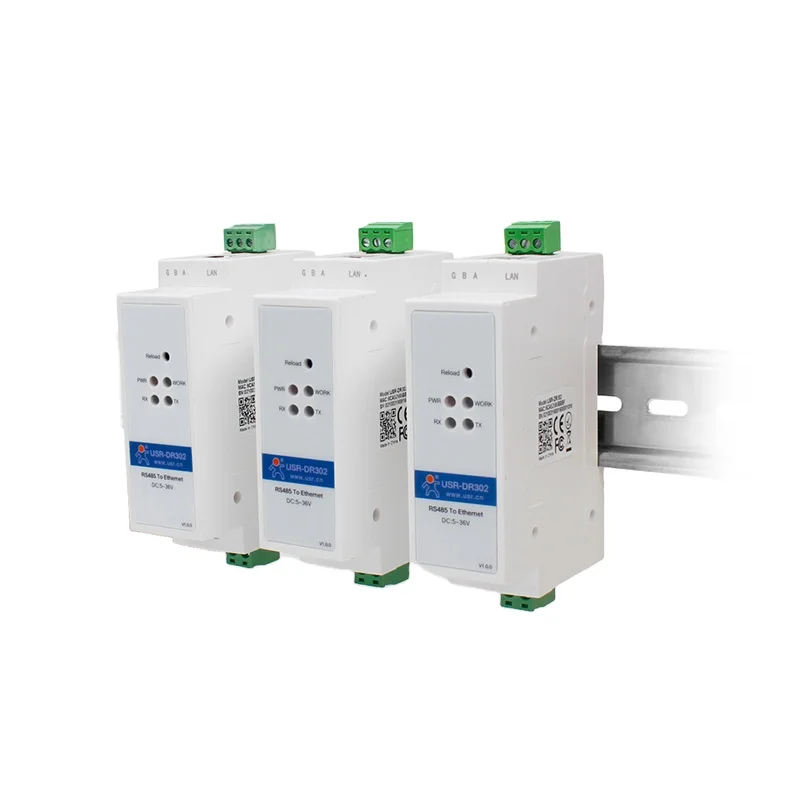 USR-DR302 Din Rail Modbus RTU to TCP RS485 serial to Ethernet device server converter