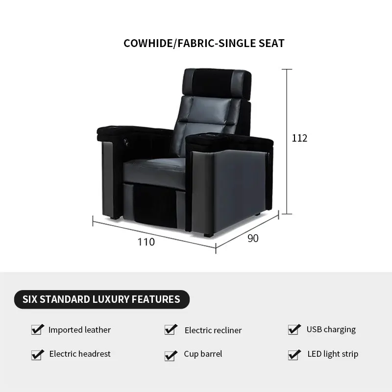 Modern Luxury Power Recliner Home Theater Sofa Set Furniture Living Room Leather Movie Chair Sectional Home Cinema Sofa 3 2 1