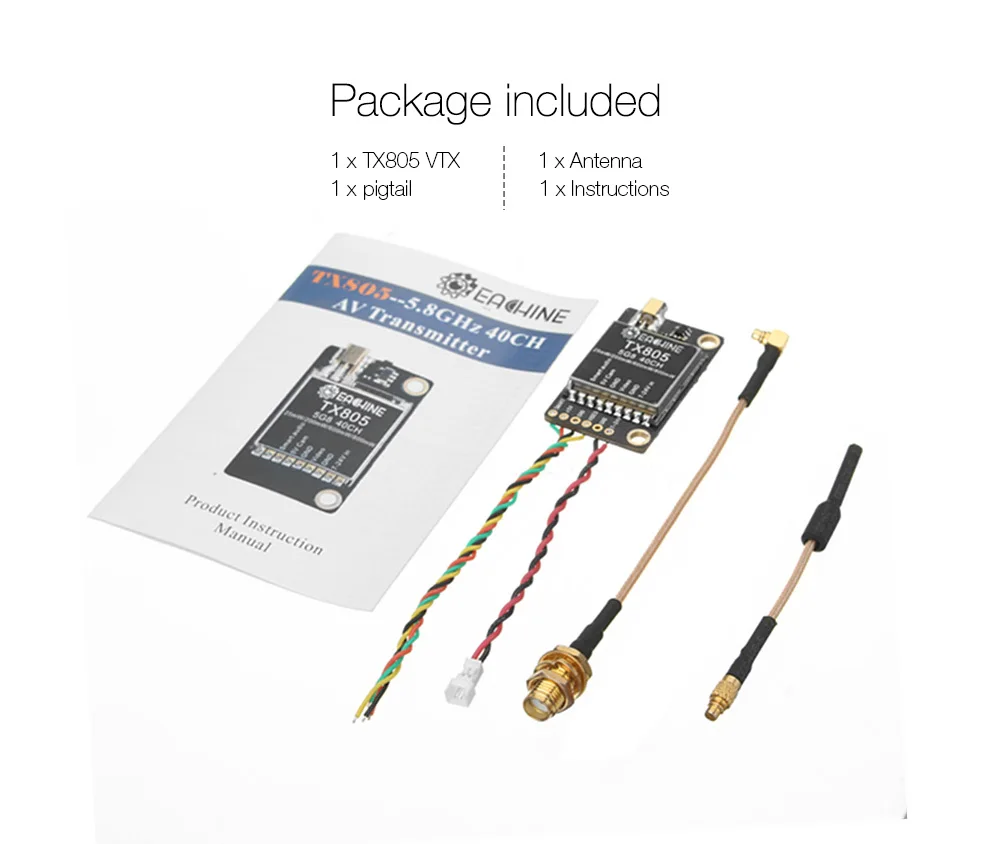 Original Eachin e TX805 5.8G 40CH 25/200/600/800mW FPV Transmitter VTX LED Display Support OSD/Pitmode/Smartaudio For RC Models