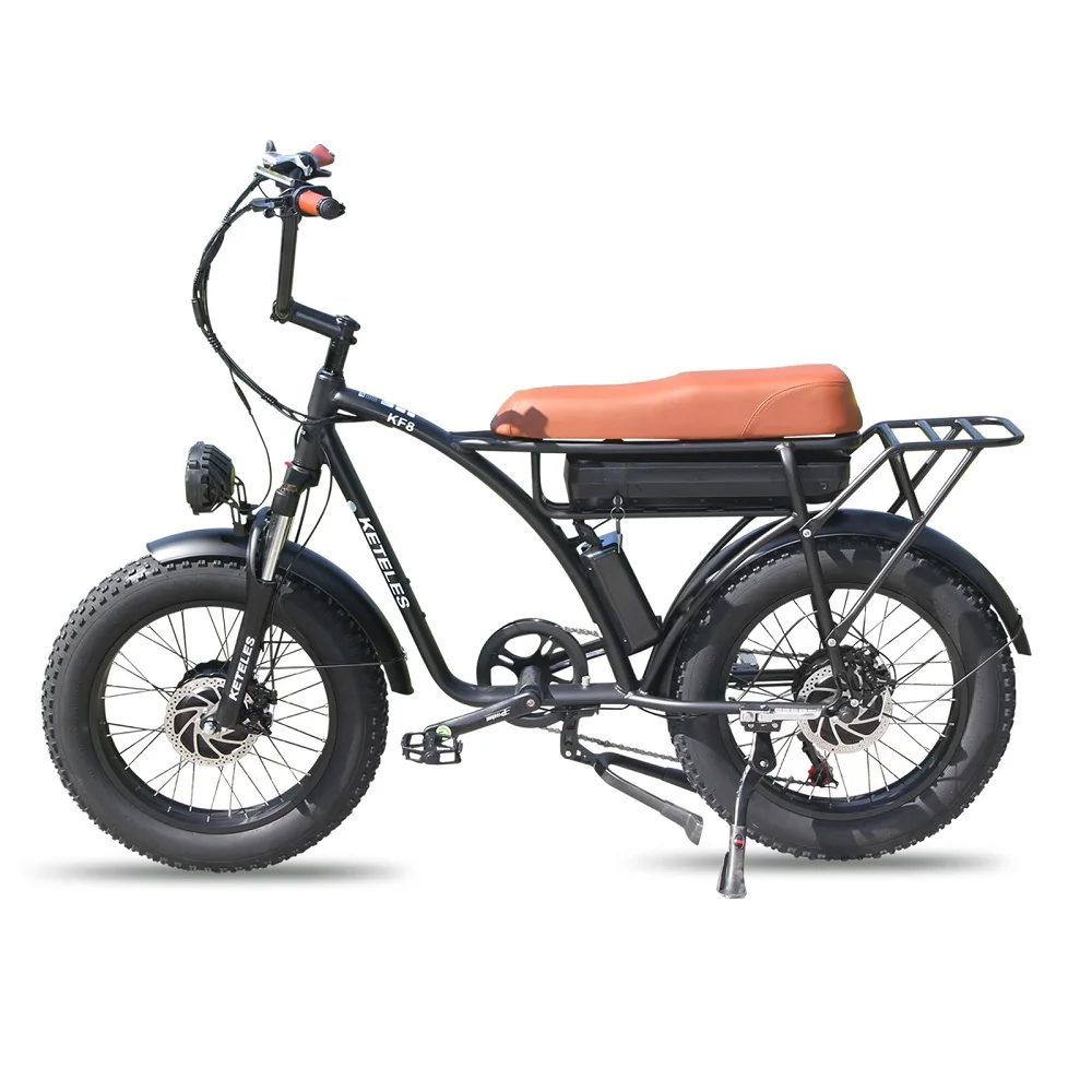 Factory Direct Sale KETELES Dual Motor 350W E Bike 48V 23AH Lithium Battery Electric Bicycle 20x4.0 inch Fat Tire Electric Bike