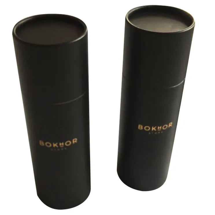 
Custom Cylinder Black Cardboard Tea Can Paper Tube Can Food Packaging 