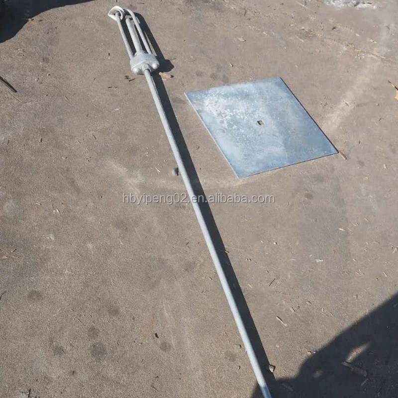 Overhead Line Accessories Stay Rod with Bow cross-head Hot dip galvanized Bow Stay rod for Stay set