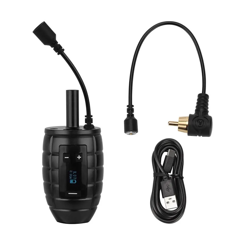 New Professional RCA Magnetic Connector 1100 mah wireless tattoo power supply for tattoo pen grip battery digital display