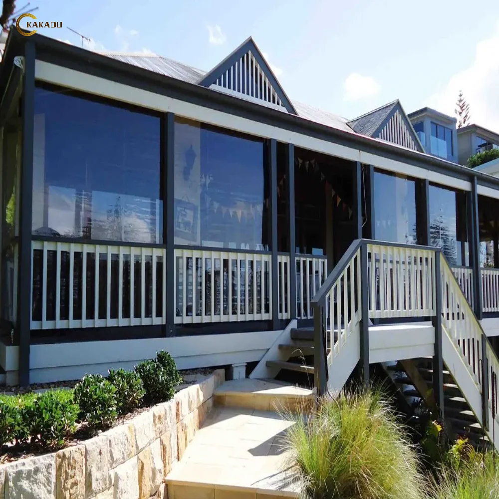 KAKADU Motorized Outdoor Sun Shading Electric Zip Screen Wide Blade Balcony Blinds & Shades for Balconies