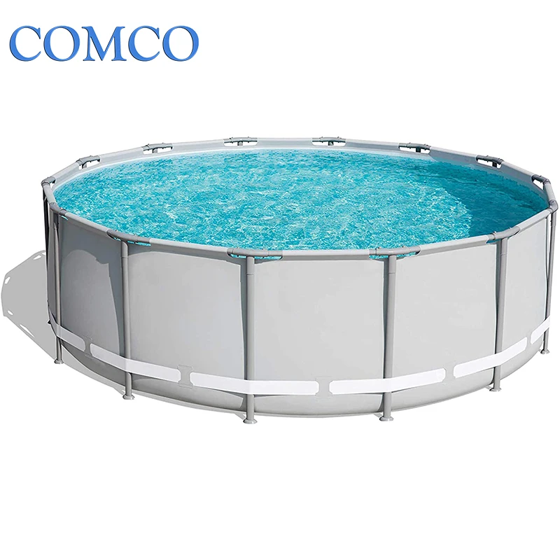 Outdoor Metal Frame Round Swimming Pool Easy Set Up