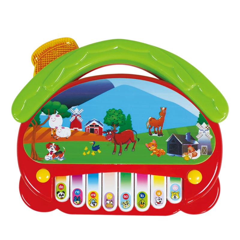 Colorful Steppe Animal Electronic Keyboard Toy Battery Operated Cartoon Animal Piano Toys for Toddlers