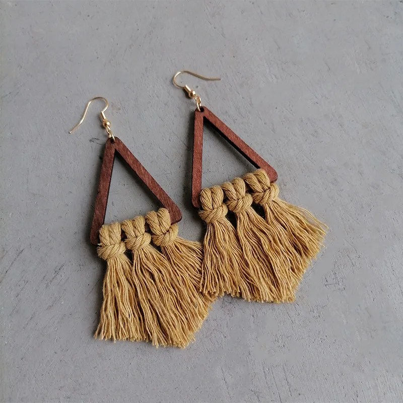 2022 Bohemian Creative Chic Macrame Triangle Fringe Earrings