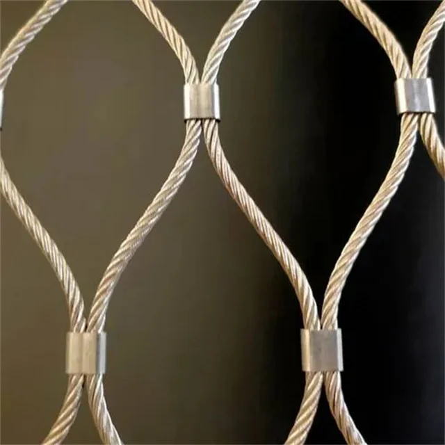 316 Stainless Steel Wire Rope Mesh Netting Inox Cable Flexible Green Wall Balustrade Zoo Aviary Safety Stair Rail Zoo Aviary