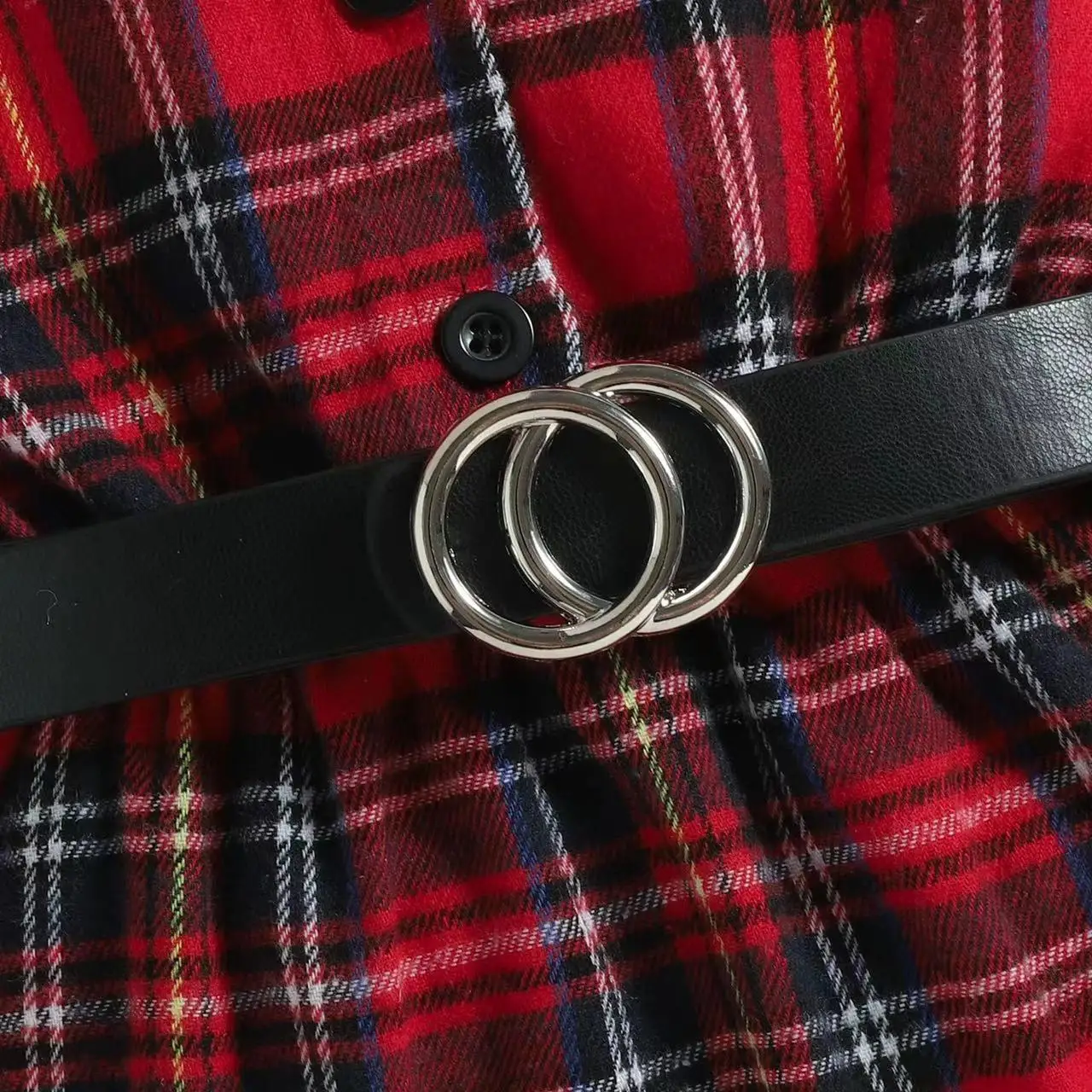 Hotsale Girl Christmas Dresses Red Fashion Belted V-neck Plaid Dress For Kids Girl Clothes Spring Fall Baby Dresses