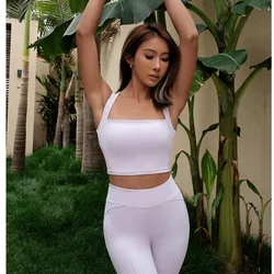 Pashasunshine  comfortable fabric sports bra Women Yoga set sports bra Shockproof back fitness vest