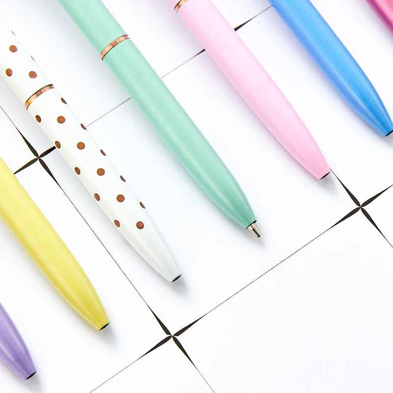 cute heart head ballpoint pens school supplies black ink metal ball pens custom logo