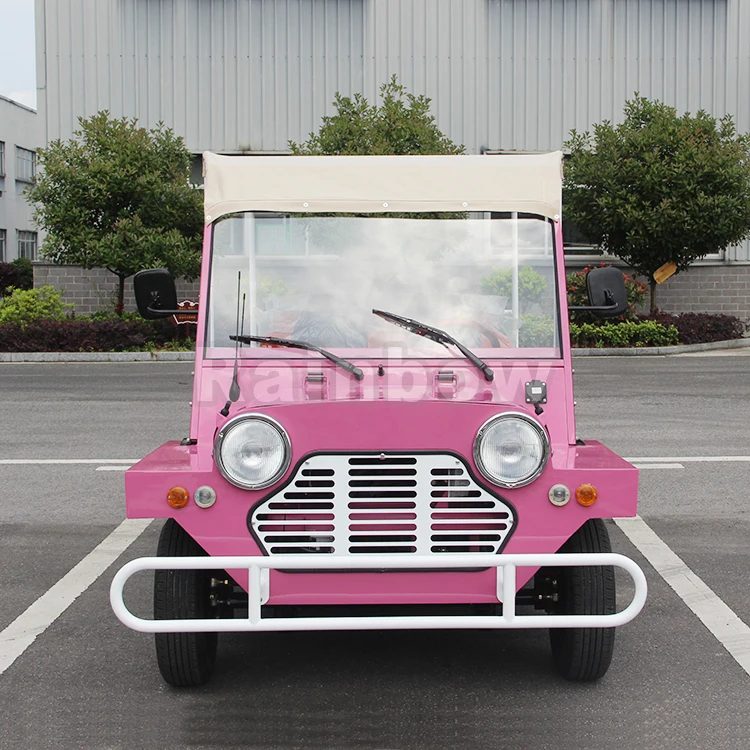 Cuteset pink color electric mini moke car for ladies travelling picnic beach tour car