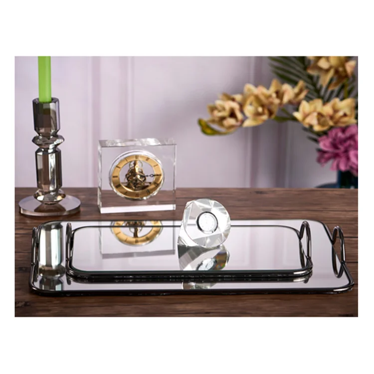 
Wholesale sale home decoration mirror rectangular food display breakfast coffee tray 