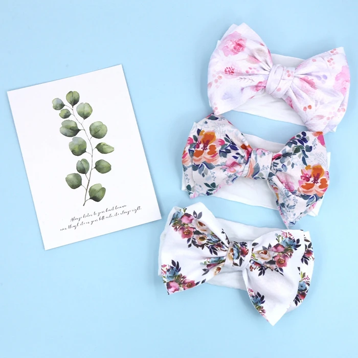 Baby Large Bow Girls Headband Big Bowknot Headwrap Kids Hair Cotton Wide Head Turban Infant Newborn Headbands