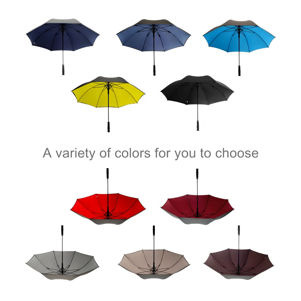 Wholesale Extra Large Windproof Golf Umbrella Automatic Open Double Canopy Sun Rain Umbrella Oversize Stick Umbrellas