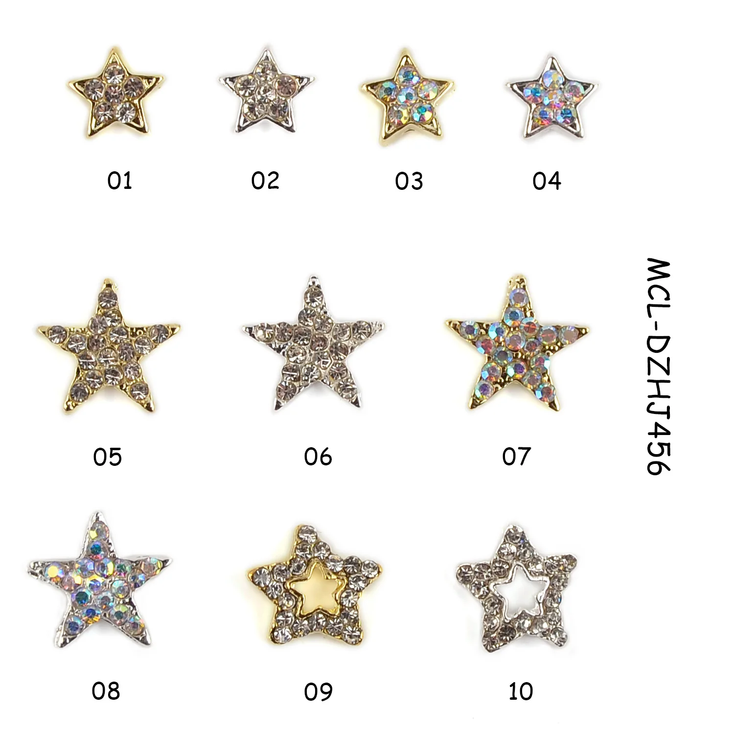 Star Shaped Nail  Charms  Designs Nail Art Flatback Rhinestone For Cute Nail  3D DIY Supplies