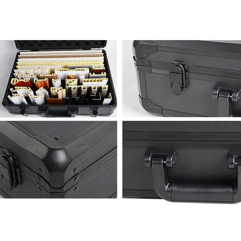 Black Embossing Aluminum Portable Secure Lock Case