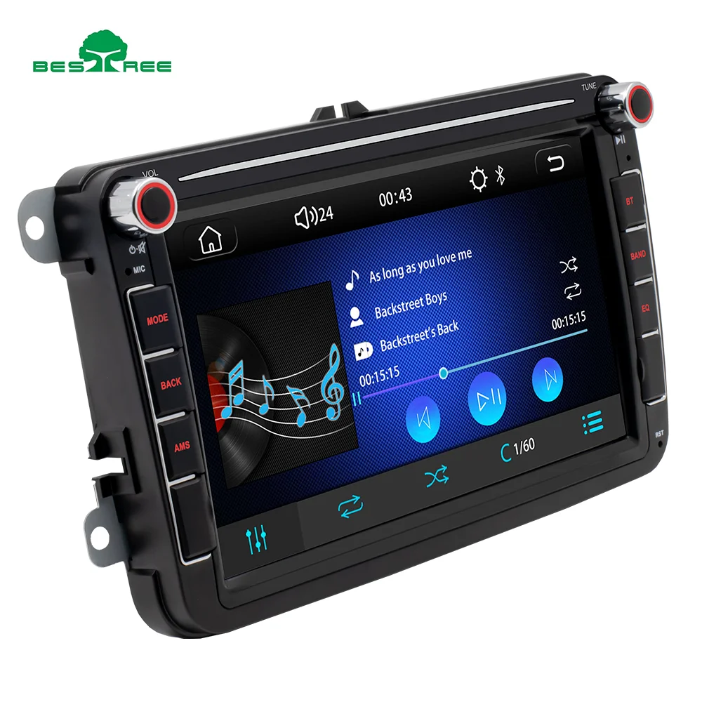 Bestree autoradio auto electronics 8 inch carplay radio player with BT mirror linkd FM AM RADIO android auto car mp5 for VK cars