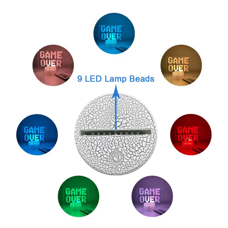 Plug In Flameless Candle Led Lamp Acrylic Multicolor Automatic Base Night Light