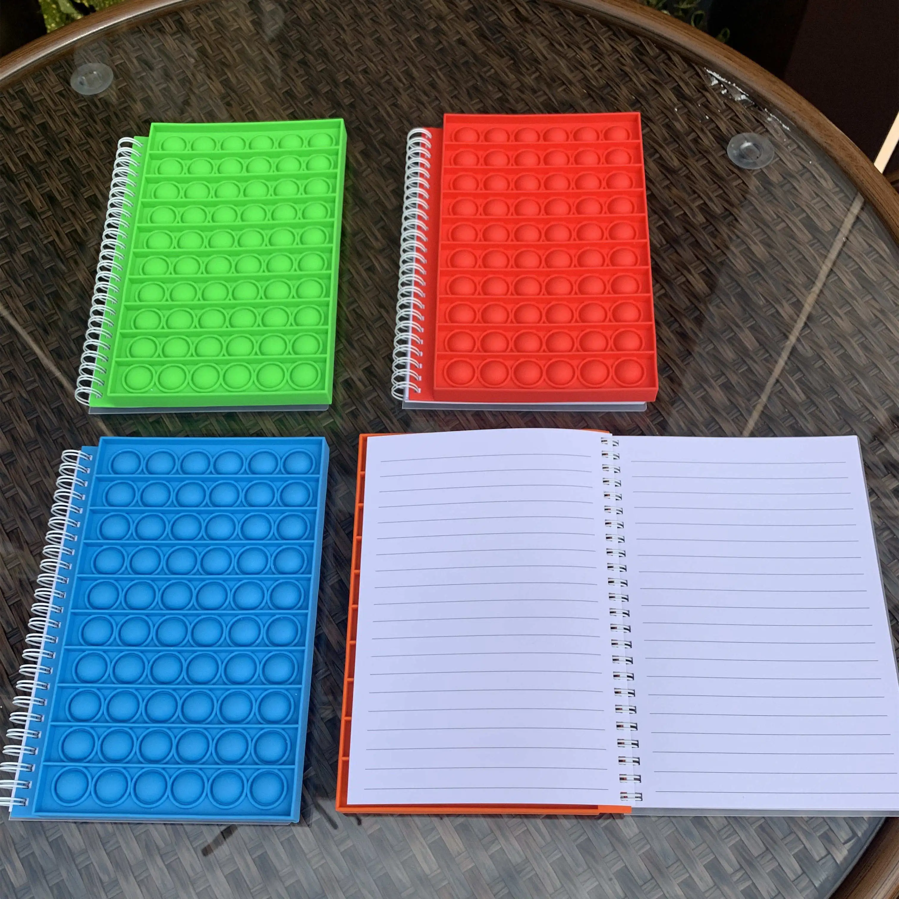 New Design Popping Notebook Push Up Finger Bubbles Silicones Cover Notepad Decompression Notepad Fidget Toys