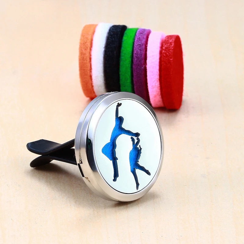 Stainless Steel Hollow Dancer Car Air Conditioning Perfume Box Aroma Diffuser Box