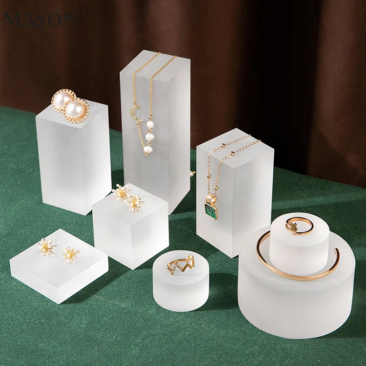 Creative acrylic jewelry stand display set for jewelry shop earring ring bracelet necklace acrylic jewelry display set holder