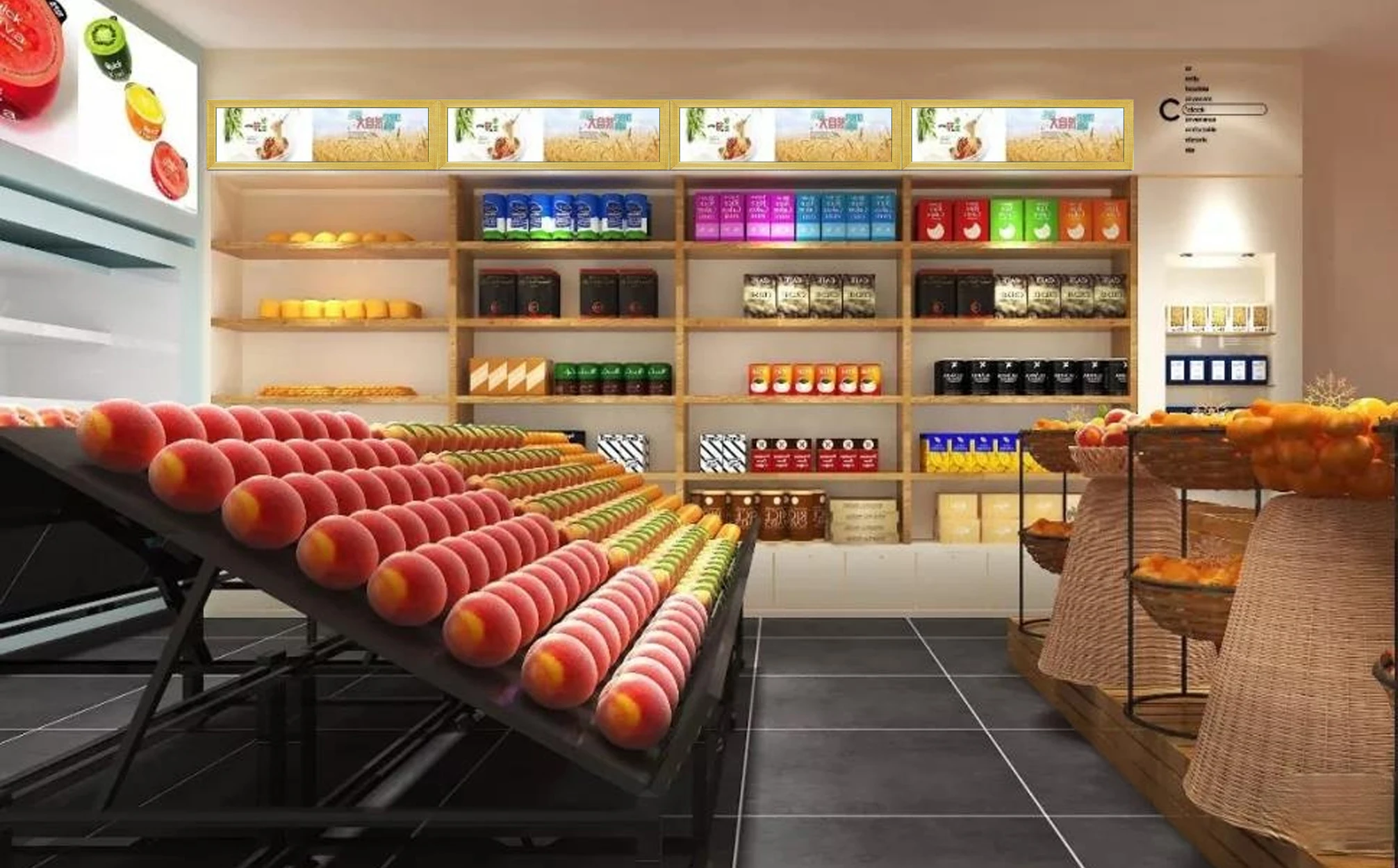 Modern Wooden Long Bar LCD Screen for Trade Shows Dynamic LCD Display for Effective Advertising and Stunning Art Expositions