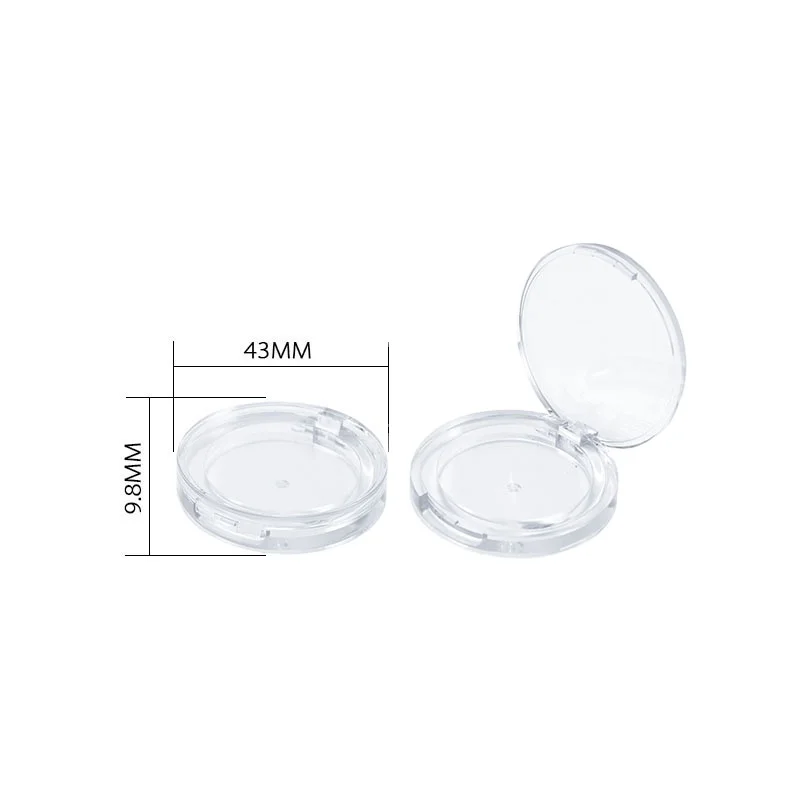 Empty plastic  30 mm transparent empty make up single pan blush round powder compact case small eye shadow case