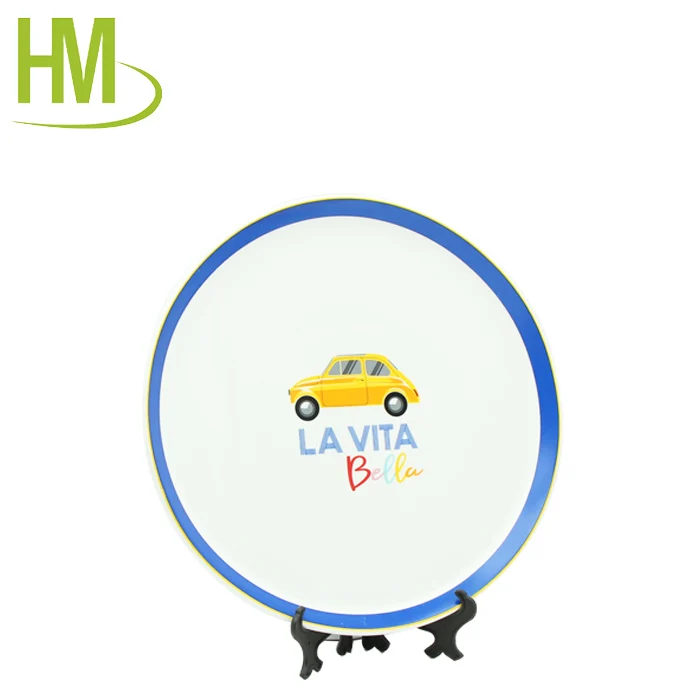 Customize Logo Printed Porcelain Pizza Plate