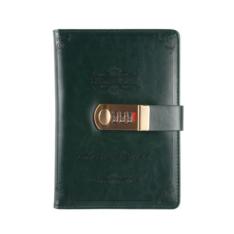 Creative European retro hand ledger notepad Dowling paper LOGO diary loose-leaf caderno notebook customizable with password lock