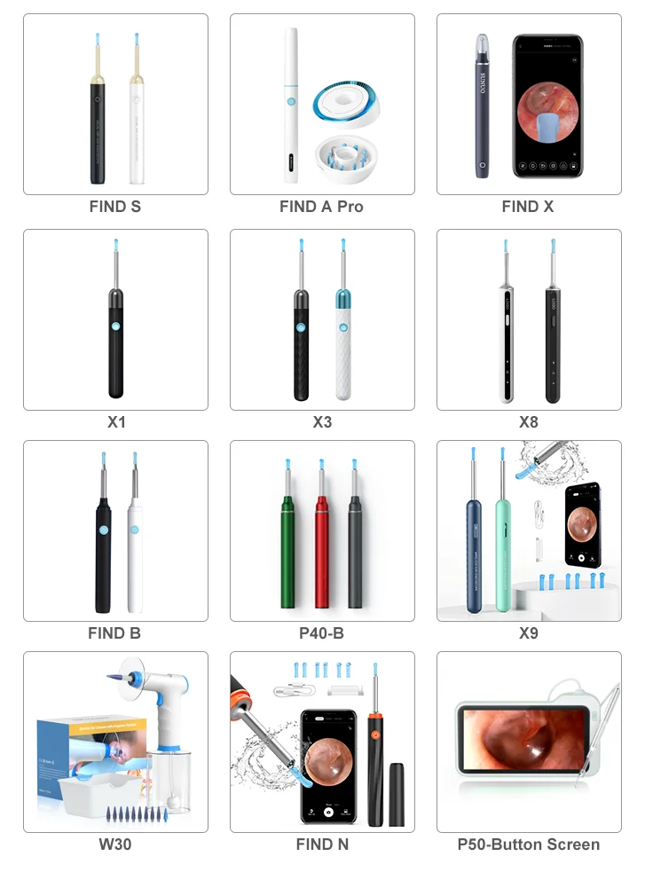 Find B Pro-GP Ear Wax Removal Tool with 1080P Camera Ear Cleaning Kit with 4 Pcs Ear Set for Kids, Adults,Pets for iOS &Android