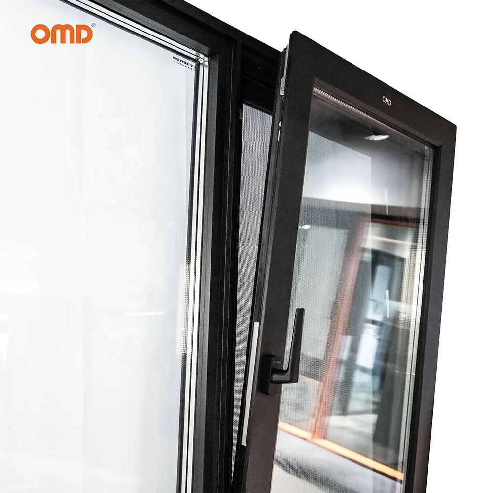 Waterproof Aluminum Tilt-Turn Inward Opening Glass Casement Windows Double Triple Insulation Glazed Two Way Open Swing Windows