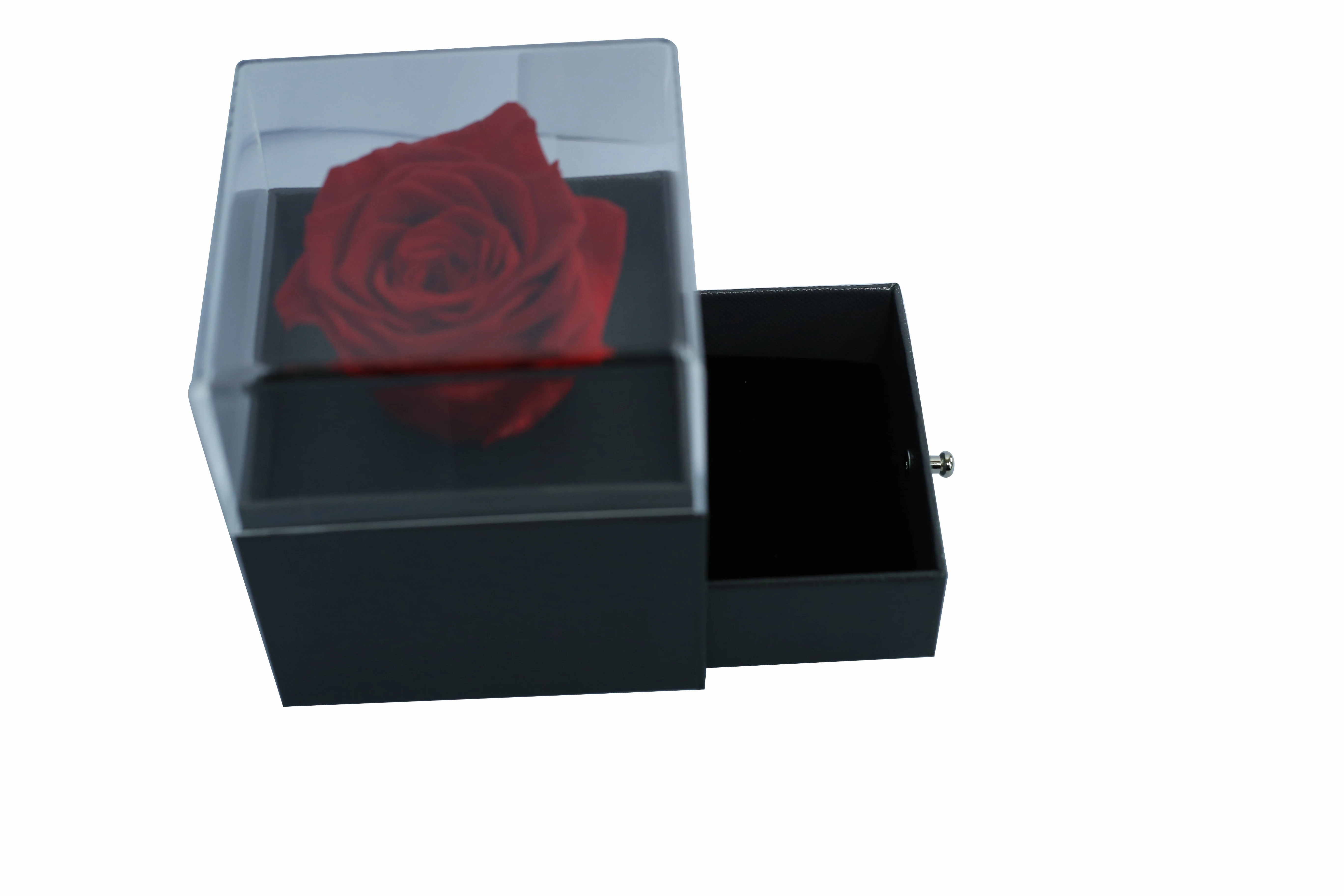 
Drop shipping Hot sale Real Carnation base in the glass 1 pc big flash preserved flower cardboard boxes for flowers 