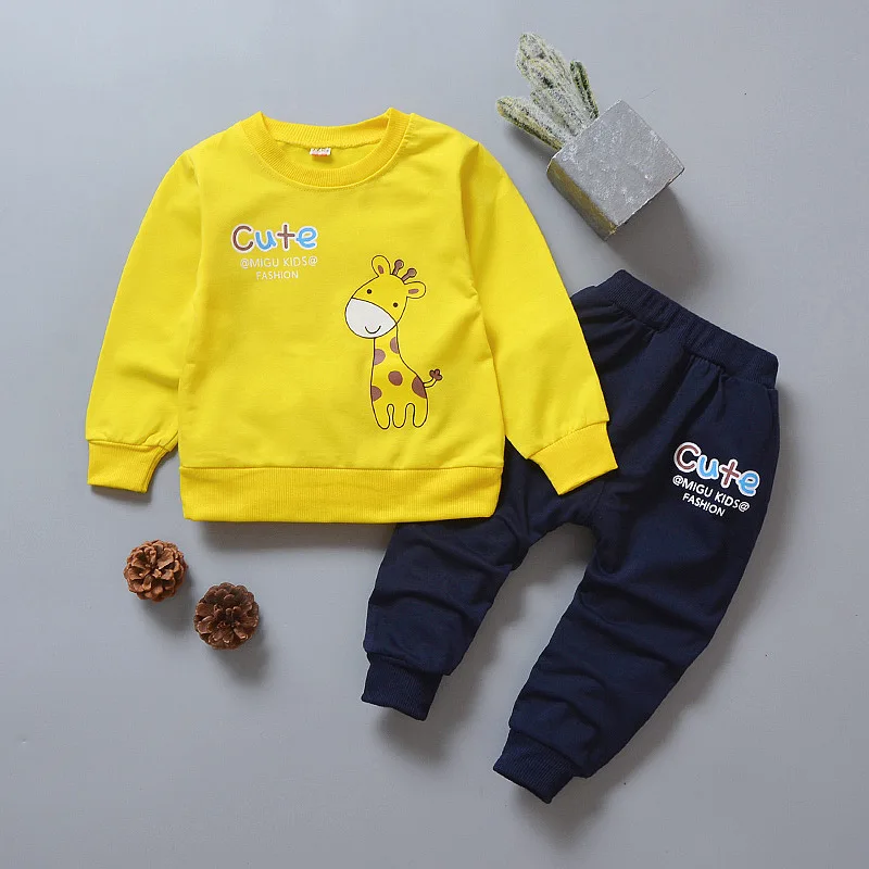 Ms-421 Baby Girl Clothes Set Outfits 3-4 Years Autumn Sweatshirt + Trouser Pants 2 Pcs Children Suits Toddler Clothing