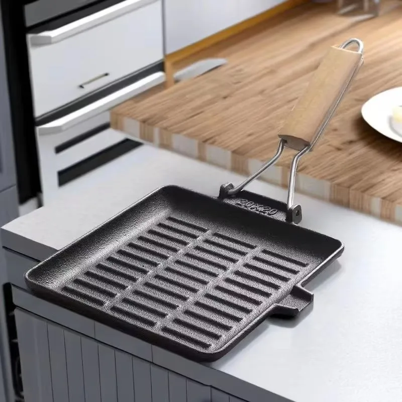 Чугунная сковорода для чугунной посуды со съемной ручкой